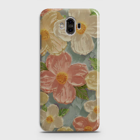 Huawei Mate 10 Cover - Floral Series - Design 16 - Cyan & Pink - Matte Finish - Snap On Hard Case with LifeTime Colors Guarantee