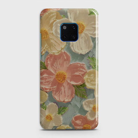 Huawei Mate 20 Pro Cover - Floral Series - Design 16 - Cyan & Pink - Matte Finish - Snap On Hard Case with LifeTime Colors Guarantee