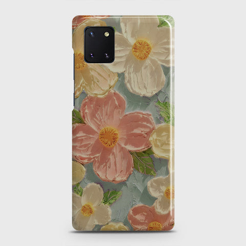 Samsung Galaxy Note 10 Lite Cover - Floral Series - Design 16 - Cyan & Pink - Matte Finish - Snap On Hard Case with LifeTime Colors Guarantee