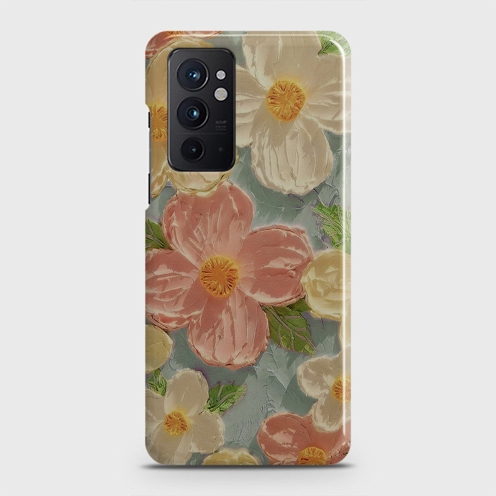 OnePlus 9RT 5G Cover - Floral Series - Design 16 - Cyan & Pink - Matte Finish - Snap On Hard Case with LifeTime Colors Guarantee