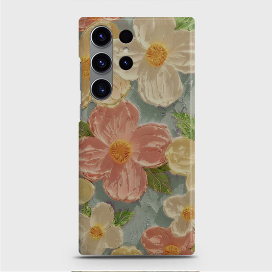 Samsung Galaxy S23 Ultra Cover - Floral Series - Design 16 - Cyan & Pink - Matte Finish - Snap On Hard Case with LifeTime Colors Guarantee