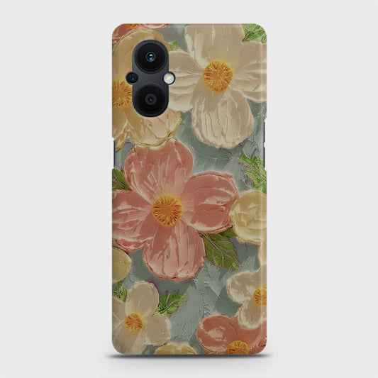 Oppo F21 Pro 5G Cover - Floral Series - Design 16 - Cyan & Pink - Matte Finish - Snap On Hard Case with LifeTime Colors Guarantee