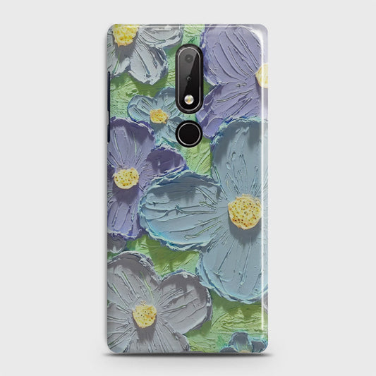 Nokia 6.1 Plus Cover - Floral Series - Design 1 - Purple & Aqua - Matte Finish - Snap On Hard Case with LifeTime Colors Guarantee