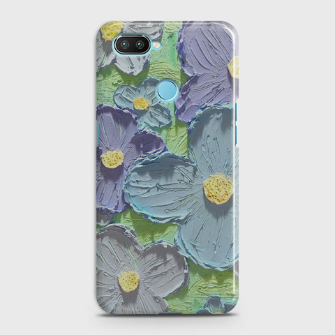 Oppo A5 with Sensor Cut Cover - Floral Series - Design 1 - Purple & Aqua - Matte Finish - Snap On Hard Case with LifeTime Colors Guarantee