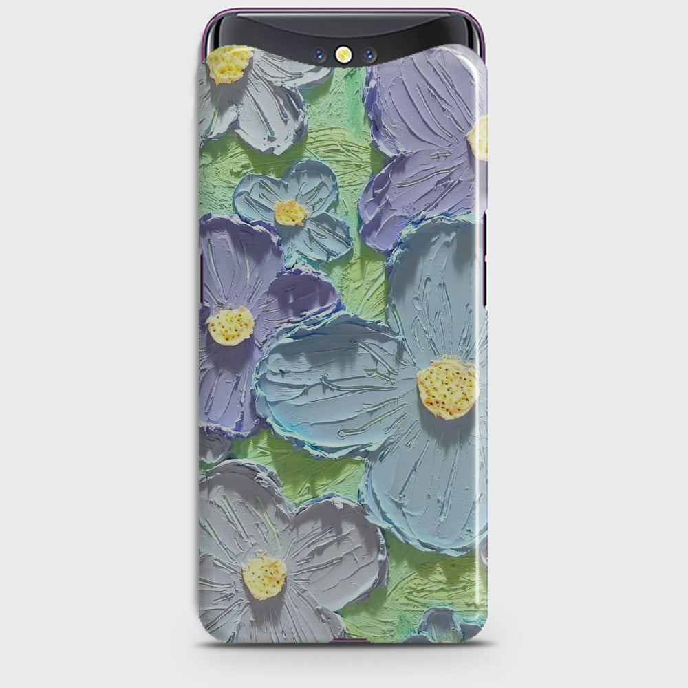 Oppo Find X Cover - Floral Series - Design 1 - Purple & Aqua - Matte Finish - Snap On Hard Case with LifeTime Colors Guarantee