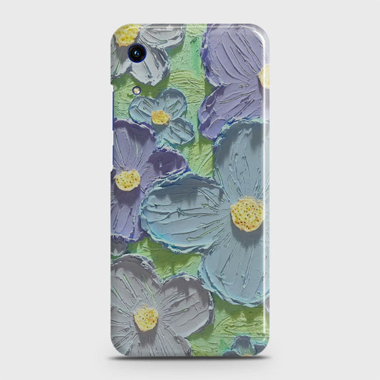 Honor 8A Without Sensor Cut Cover - Floral Series - Design 1 - Purple & Aqua - Matte Finish - Snap On Hard Case with LifeTime Colors Guarantee
