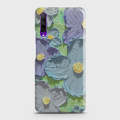 Honor 9X Cover - Floral Series - Design 1 - Purple & Aqua - Matte Finish - Snap On Hard Case with LifeTime Colors Guarantee
