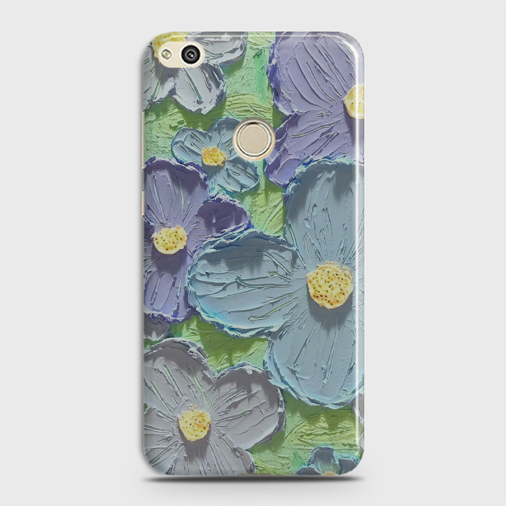 Huawei Honor 8C Cover - Floral Series - Design 1 - Purple & Aqua - Matte Finish - Snap On Hard Case with LifeTime Colors Guarantee