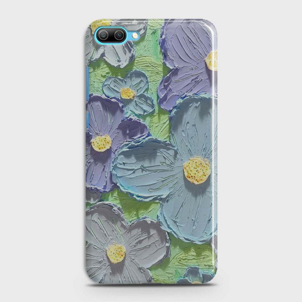 Huawei Honor 10 Lite Cover - Floral Series - Design 1 - Purple & Aqua - Matte Finish - Snap On Hard Case with LifeTime Colors Guarantee
