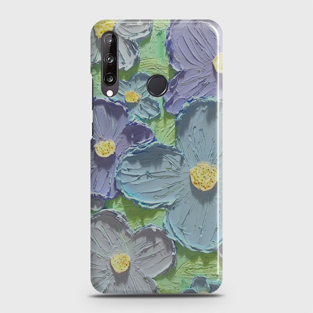 Huawei Y7p  Cover - Floral Series - Design 1 - Purple & Aqua - Matte Finish - Snap On Hard Case with LifeTime Colors Guarantee