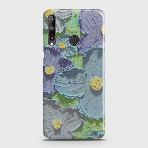 Huawei Y7p  Cover - Floral Series - Design 1 - Purple & Aqua - Matte Finish - Snap On Hard Case with LifeTime Colors Guarantee