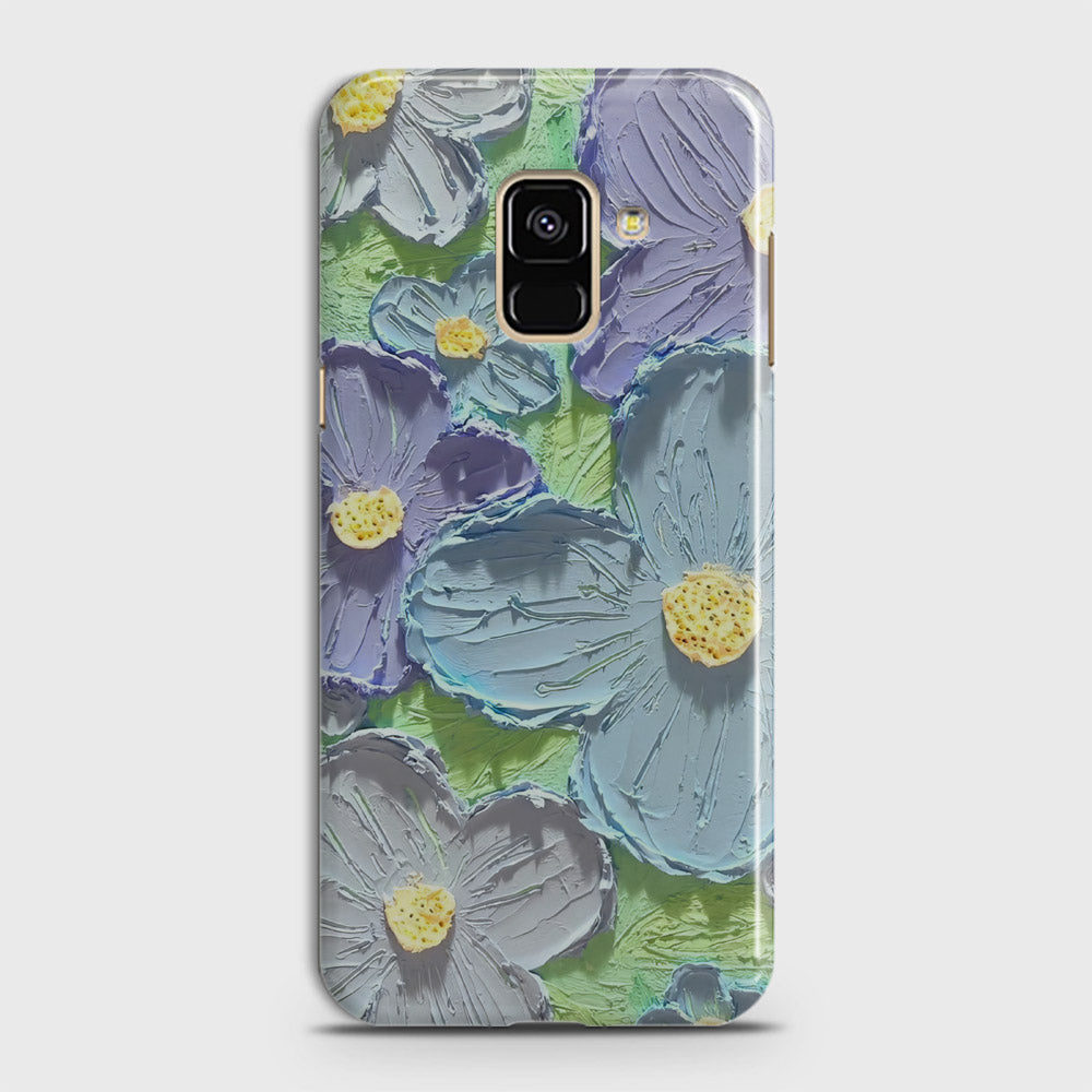 Samsung Galaxy A6 2018 Cover - Floral Series - Design 1 - Purple & Aqua - Matte Finish - Snap On Hard Case with LifeTime Colors Guarantee