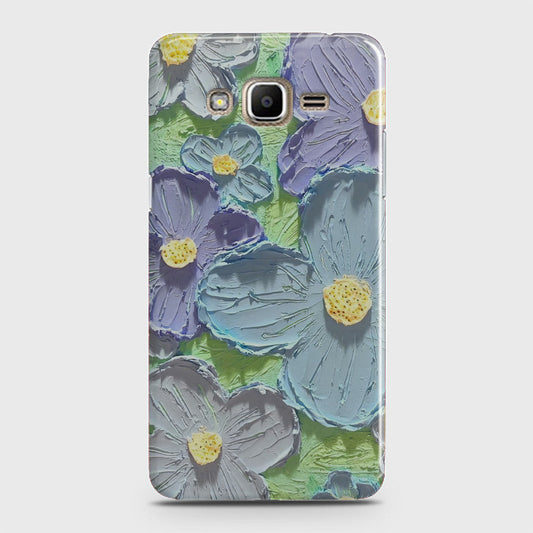 Samsung Galaxy J7 Core Cover - Floral Series - Design 1 - Purple & Aqua - Matte Finish - Snap On Hard Case with LifeTime Colors Guarantee