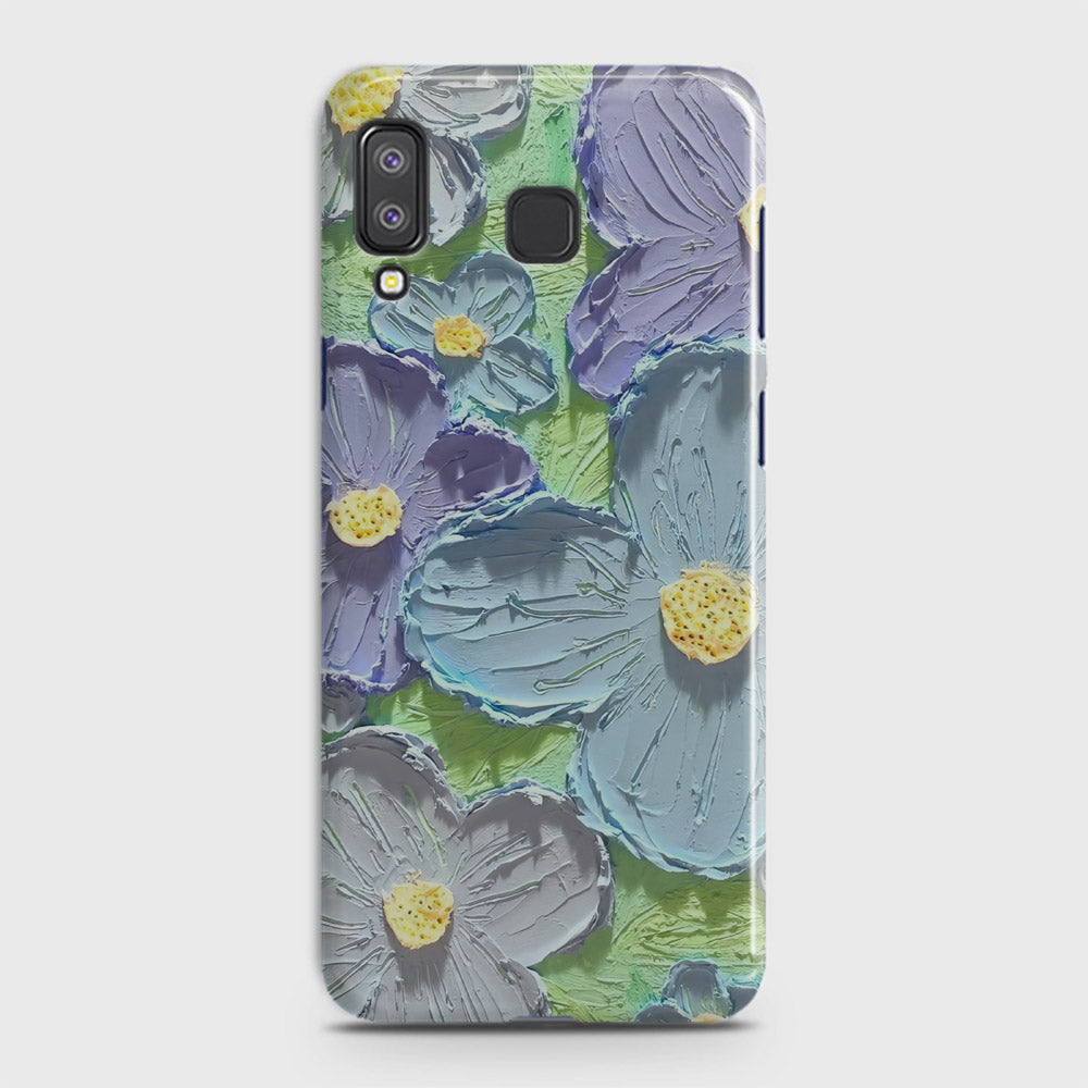 Samsung Galaxy A8 Star Cover - Floral Series - Design 1 - Purple & Aqua - Matte Finish - Snap On Hard Case with LifeTime Colors Guarantee