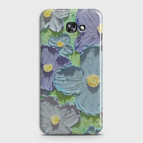 Samsung Galaxy A3 2017 Cover - Floral Series - Design 1 - Purple & Aqua - Matte Finish - Snap On Hard Case with LifeTime Colors Guarantee