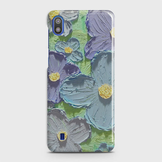 Samsung Galaxy A10 Cover - Floral Series - Design 1 - Purple & Aqua - Matte Finish - Snap On Hard Case with LifeTime Colors Guarantee (Fast Delivery) (A)