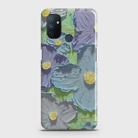OnePlus Nord N100 Cover - Floral Series - Design 1 - Purple & Aqua - Matte Finish - Snap On Hard Case with LifeTime Colors Guarantee