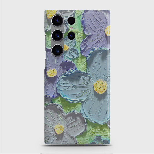 Samsung Galaxy S23 Ultra Cover - Floral Series - Design 1 - Purple & Aqua - Matte Finish - Snap On Hard Case with LifeTime Colors Guarantee (Fast Delivery)