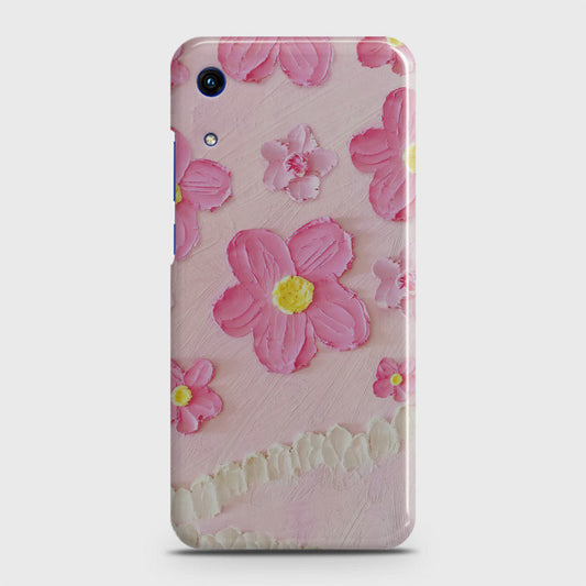 Honor 8A Without Sensor Cut Cover - Floral Series - Design 2 - Pink - Matte Finish - Snap On Hard Case with LifeTime Colors Guarantee