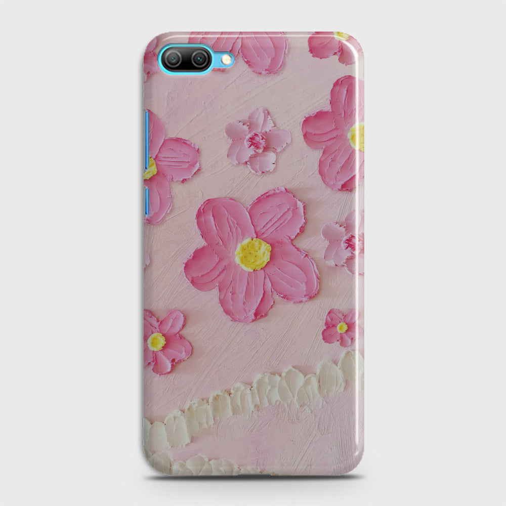 Huawei Honor 10 Lite Cover - Floral Series - Design 2 - Pink - Matte Finish - Snap On Hard Case with LifeTime Colors Guarantee