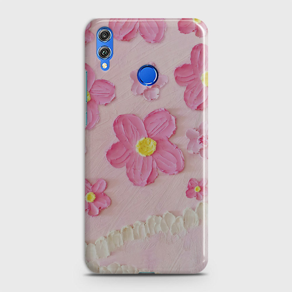 Huawei Honor Play Cover - Floral Series - Design 2 - Pink - Matte Finish - Snap On Hard Case with LifeTime Colors Guarantee