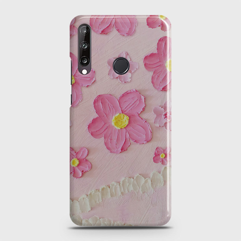 Huawei Y7p  Cover - Floral Series - Design 2 - Pink - Matte Finish - Snap On Hard Case with LifeTime Colors Guarantee