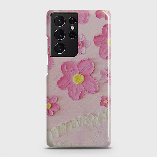 Samsung Galaxy S21 Ultra 5G Cover - Floral Series - Design 2 - Pink - Matte Finish - Snap On Hard Case with LifeTime Colors Guarantee