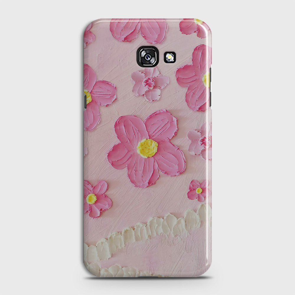 Samsung Galaxy A3 2017 Cover - Floral Series - Design 2 - Pink - Matte Finish - Snap On Hard Case with LifeTime Colors Guarantee