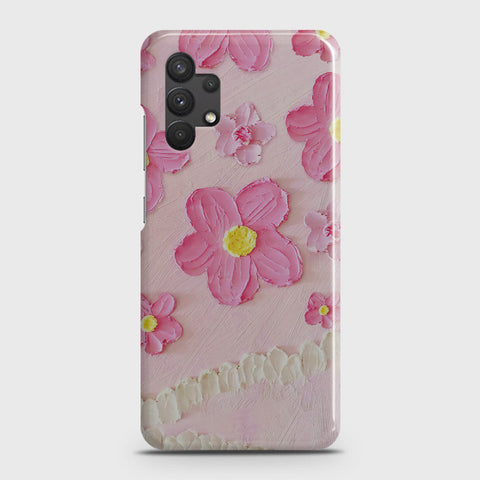 Samsung Galaxy A32 Cover - Floral Series - Design 2 - Pink - Matte Finish - Snap On Hard Case with LifeTime Colors Guarantee (Fast Delivery)