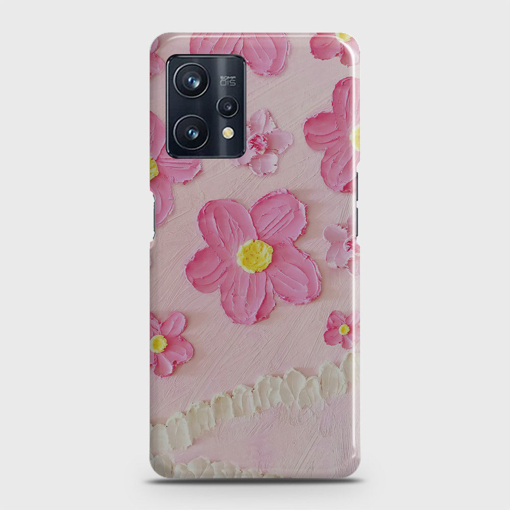 Realme 9 Pro Plus Cover - Floral Series - Design 2 - Pink - Matte Finish - Snap On Hard Case with LifeTime Colors Guarantee