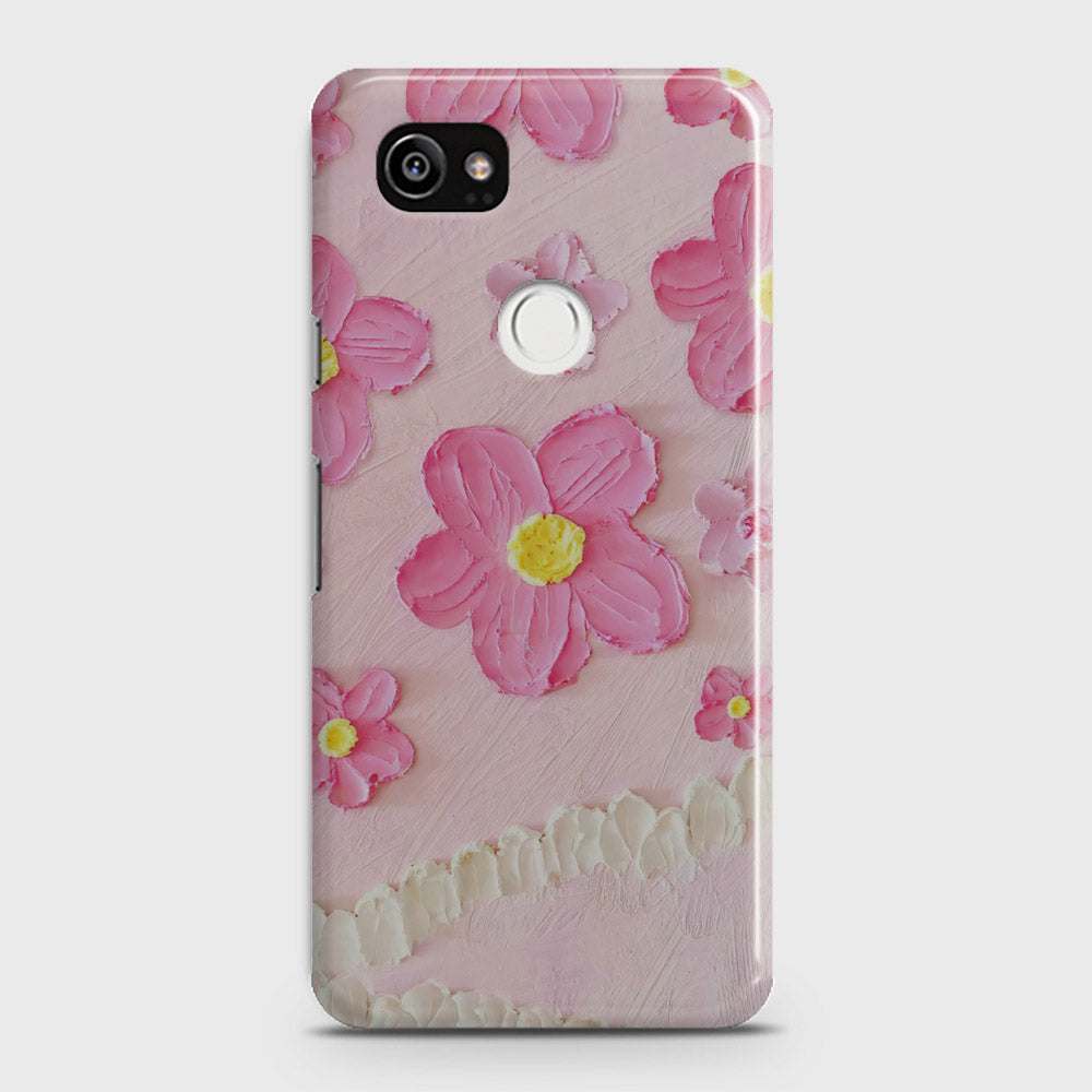 Google Pixel 2 XL Cover - Floral Series - Design 2 - Pink - Matte Finish - Snap On Hard Case with LifeTime Colors Guarantee