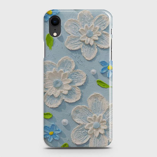 iPhone XR Cover - Floral Series - Design 3 - Sky Blue - Matte Finish - Snap On Hard Case with LifeTime Colors Guarantee (Fast Delivery)(M)