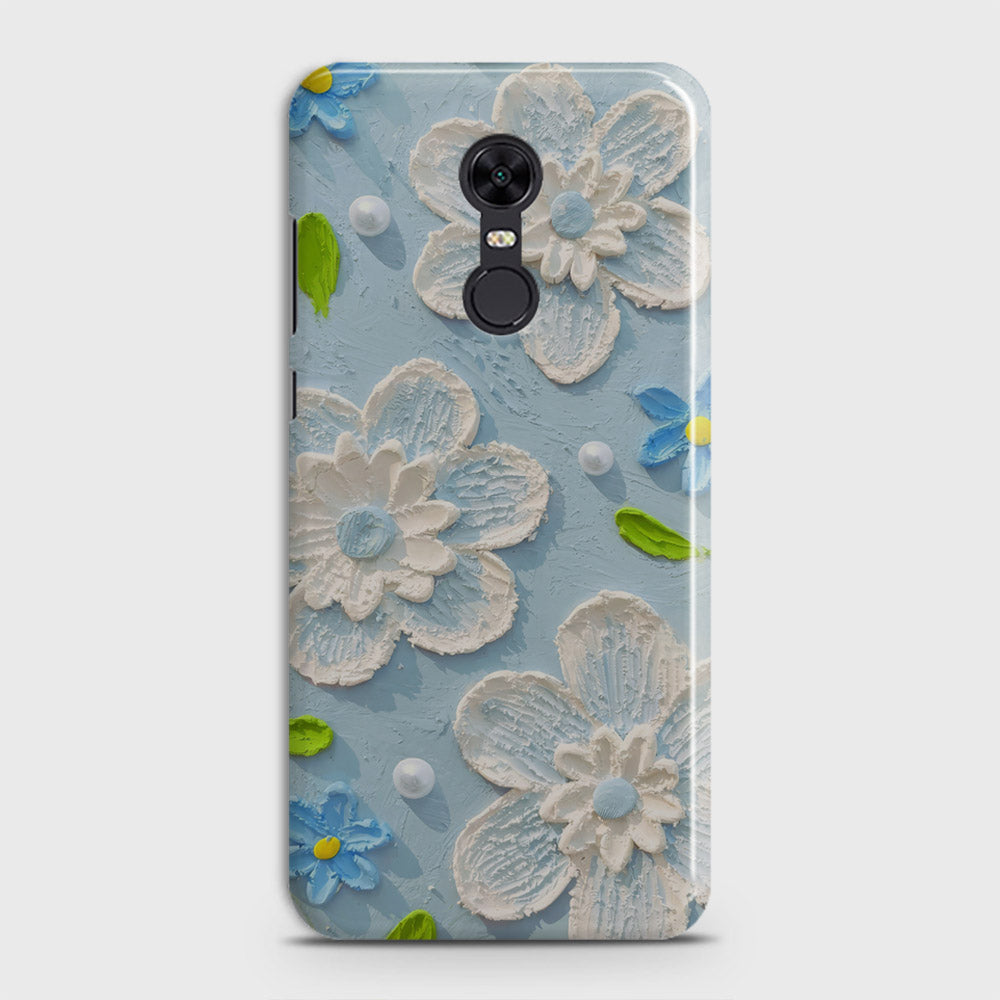 Redmi 5 Plus  Cover - Floral Series - Design 3 - Sky Blue - Matte Finish - Snap On Hard Case with LifeTime Colors Guarantee