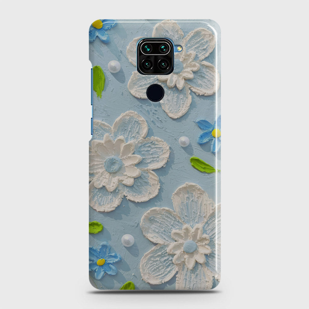 Xiaomi Redmi 10X 4G Cover - Floral Series - Design 3 - Sky Blue - Matte Finish - Snap On Hard Case with LifeTime Colors Guarantee