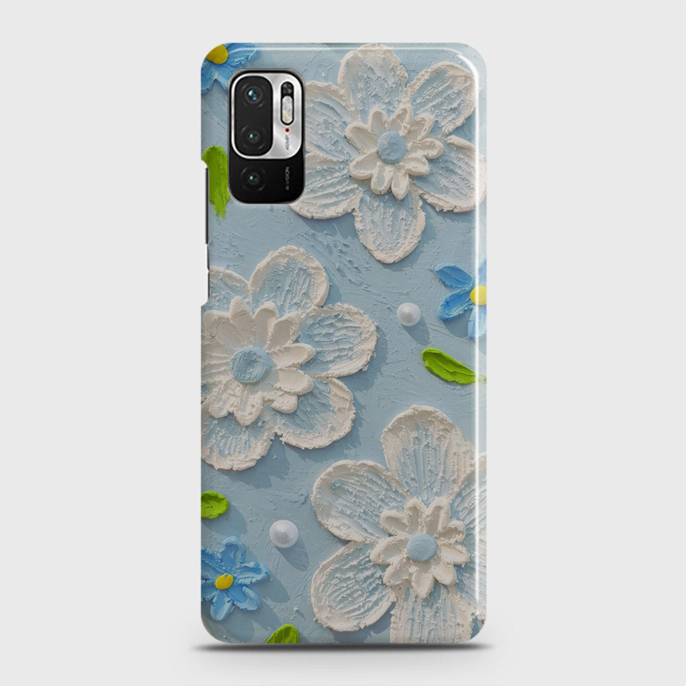 Xiaomi Redmi Note 10 5G Cover - Floral Series - Design 3 - Sky Blue - Matte Finish - Snap On Hard Case with LifeTime Colors Guarantee
