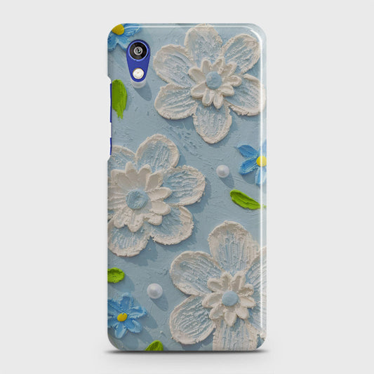 Honor 8S Cover - Floral Series - Design 3 - Sky Blue - Matte Finish - Snap On Hard Case with LifeTime Colors Guarantee