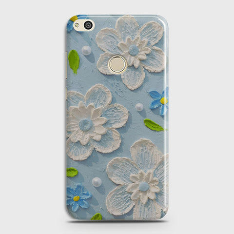 Huawei Honor 8C Cover - Floral Series - Design 3 - Sky Blue - Matte Finish - Snap On Hard Case with LifeTime Colors Guarantee