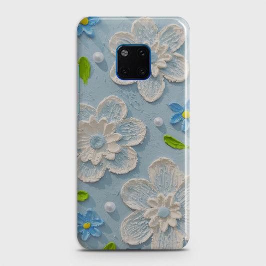 Huawei Mate 20 Pro Cover - Floral Series - Design 3 - Sky Blue - Matte Finish - Snap On Hard Case with LifeTime Colors Guarantee