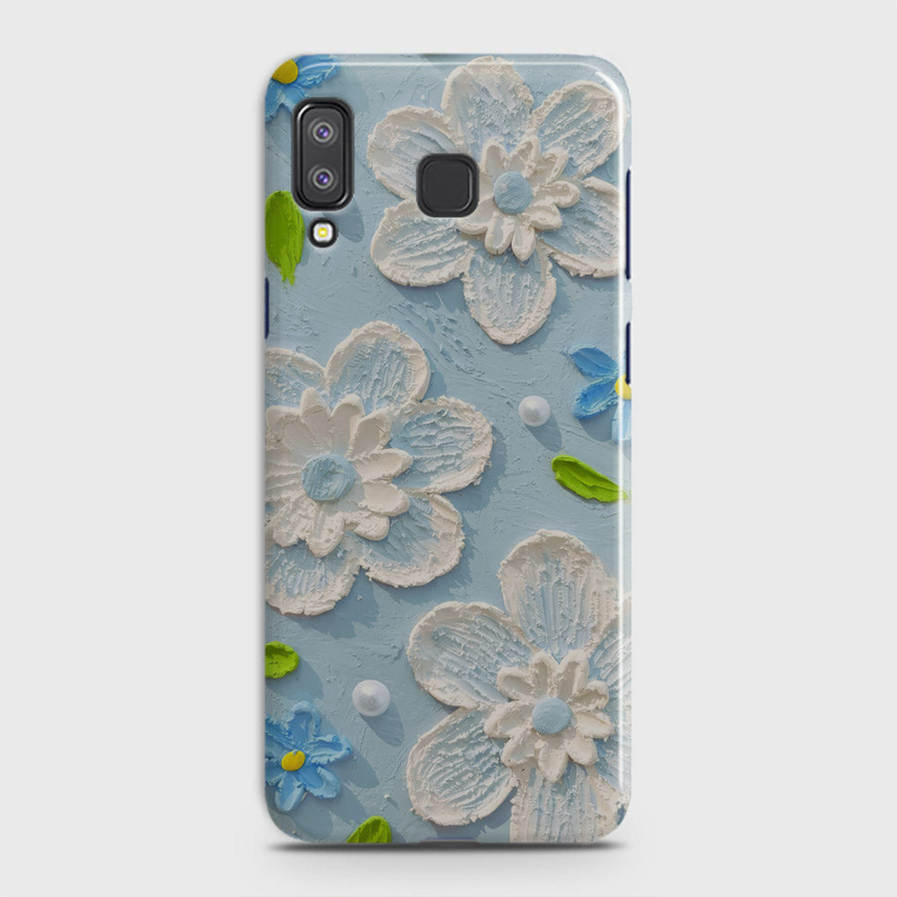 Samsung Galaxy A8 Star Cover - Floral Series - Design 3 - Sky Blue - Matte Finish - Snap On Hard Case with LifeTime Colors Guarantee