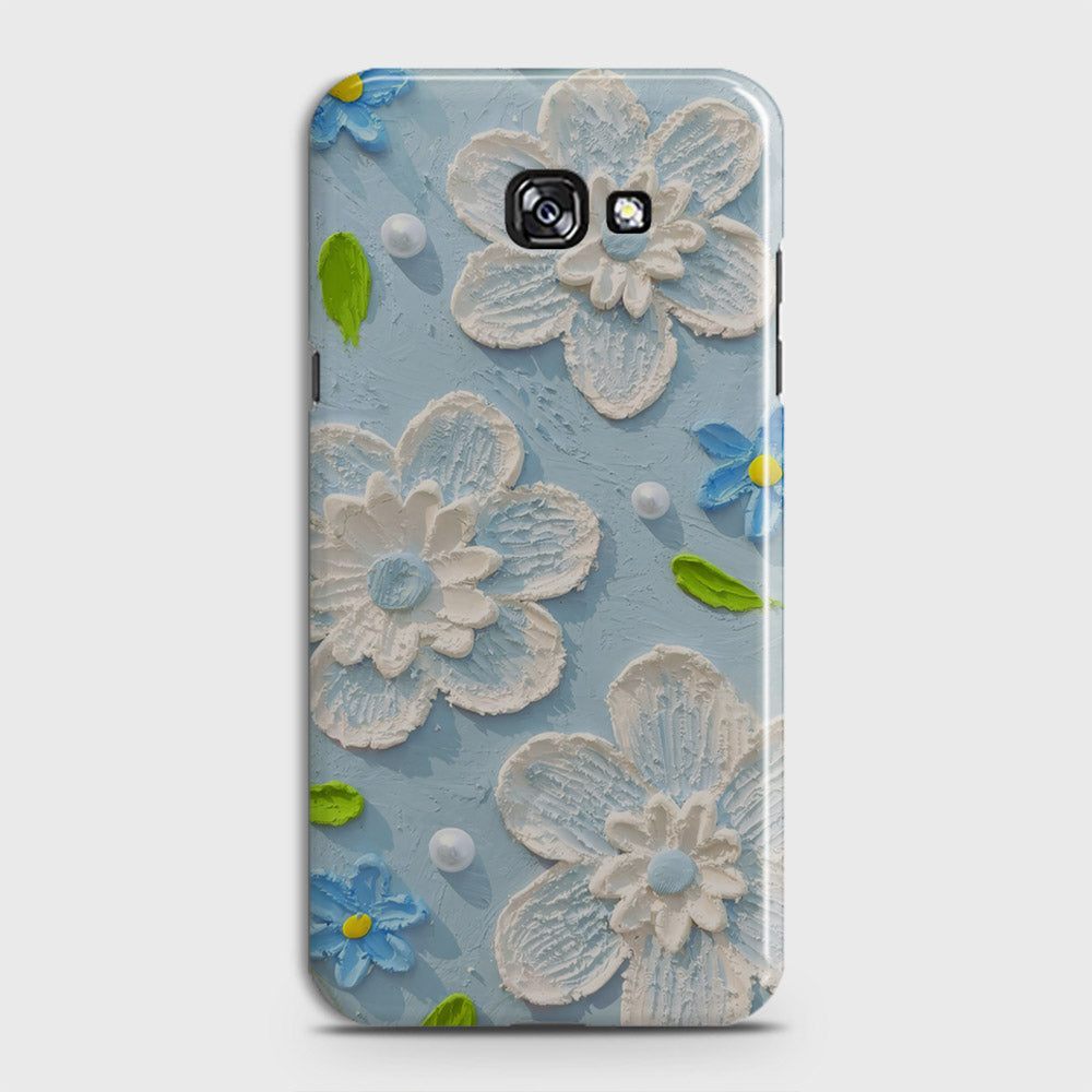 Samsung Galaxy A3 2017 Cover - Floral Series - Design 3 - Sky Blue - Matte Finish - Snap On Hard Case with LifeTime Colors Guarantee