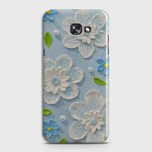 Samsung Galaxy A3 2017 Cover - Floral Series - Design 3 - Sky Blue - Matte Finish - Snap On Hard Case with LifeTime Colors Guarantee