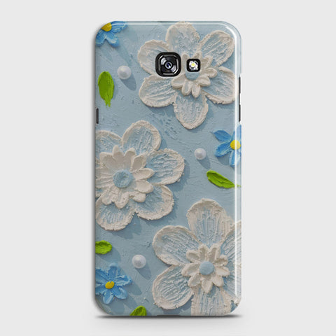 Samsung Galaxy A3 2017 Cover - Floral Series - Design 3 - Sky Blue - Matte Finish - Snap On Hard Case with LifeTime Colors Guarantee