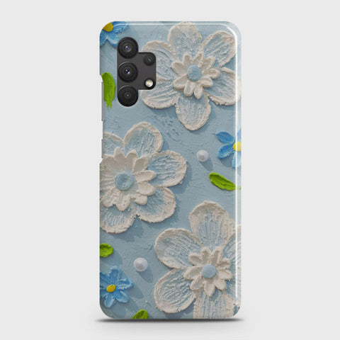 Samsung Galaxy A32 Cover - Floral Series - Design 3 - Sky Blue - Matte Finish - Snap On Hard Case with LifeTime Colors Guarantee (Fast Delivery)