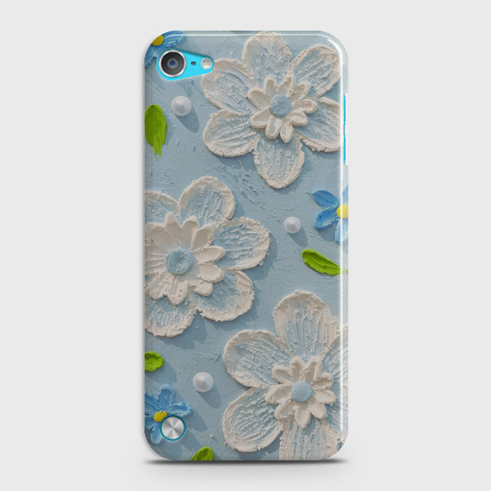 iPod Touch 5 Cover - Floral Series - Design 3 - Sky Blue - Matte Finish - Snap On Hard Case with LifeTime Colors Guarantee