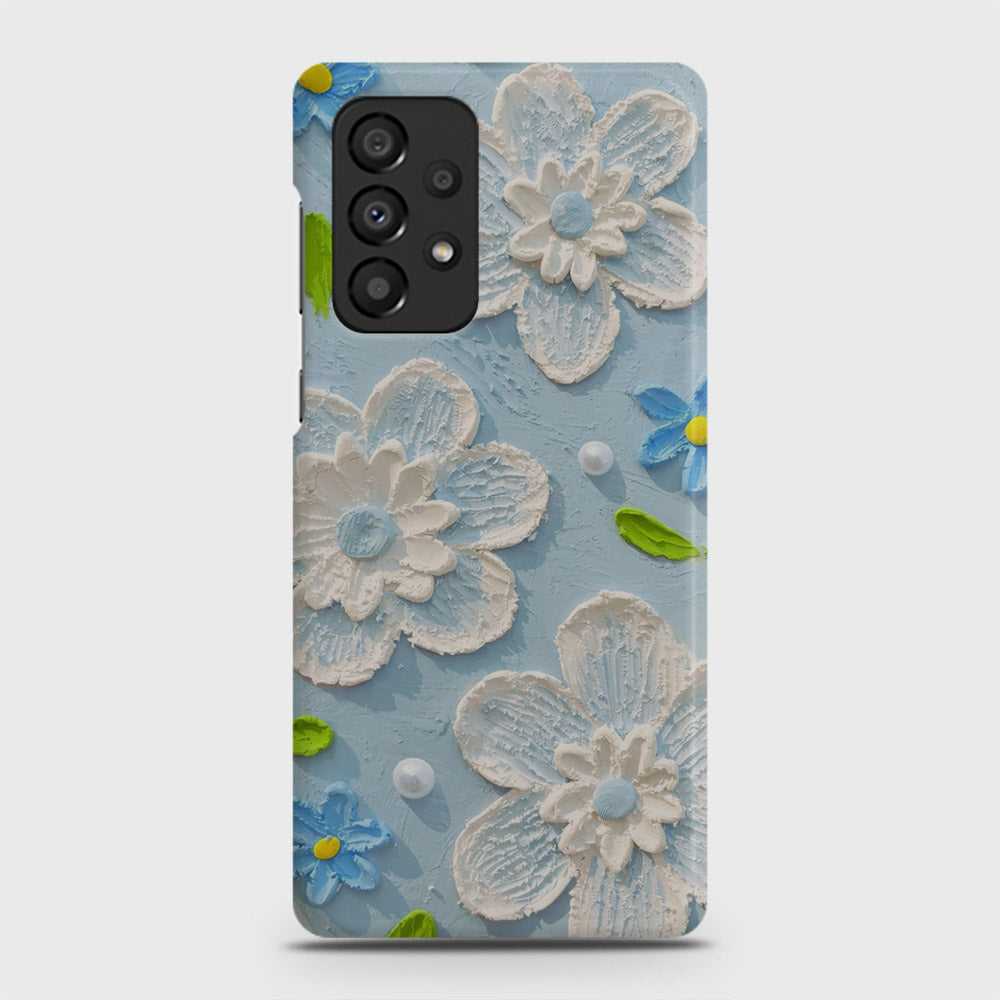 Samsung Galaxy A23 Cover - Floral Series - Design 3 - Sky Blue - Matte Finish - Snap On Hard Case with LifeTime Colors Guarantee (Fast Delivery)