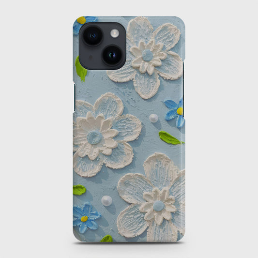iPhone 14 Plus Cover - Floral Series - Design 3 - Sky Blue - Matte Finish - Snap On Hard Case with LifeTime Colors Guarantee (Fast Delivery)(M)