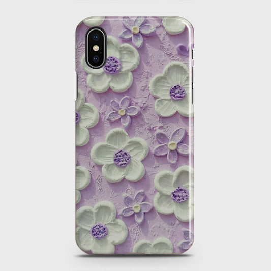 iPhone XS Cover - Floral Series - Design 4 - Purple & White - Matte Finish - Snap On Hard Case with LifeTime Colors Guarantee