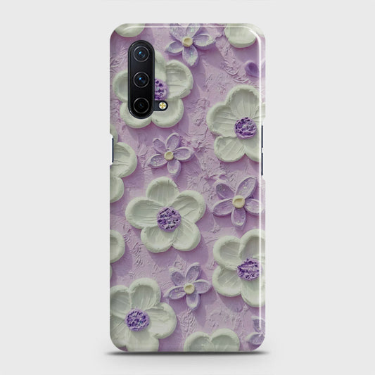 OnePlus Nord CE 5G  Cover - Floral Series - Design 4 - Purple & White - Matte Finish - Snap On Hard Case with LifeTime Colors Guarantee