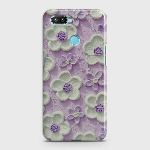 Oppo A5 with Sensor Cut Cover - Floral Series - Design 4 - Purple & White - Matte Finish - Snap On Hard Case with LifeTime Colors Guarantee