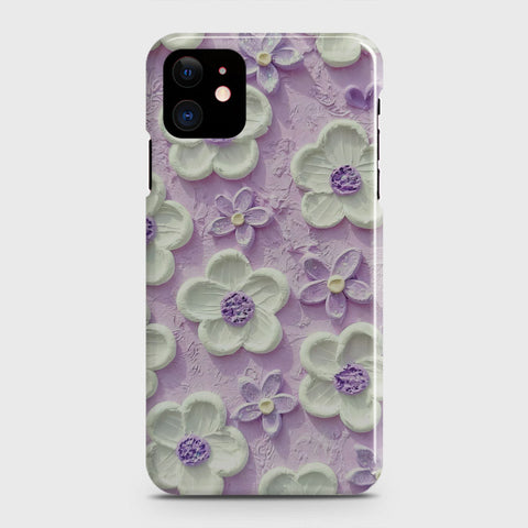 iPhone 12 Cover - Floral Series - Design 4 - Purple & White - Matte Finish - Snap On Hard Case with LifeTime Colors Guarantee (Fast Delivery)